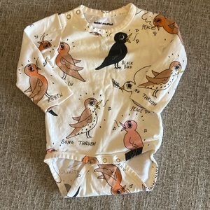 NWOT Mini Rodini Birds Longsleeve bodysuit - 3-6M - Never worn!!